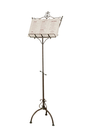 Biscottini Leggio da terra in ferro battuto pieno finitura ruggine anticata L46xPR32xH139 cm