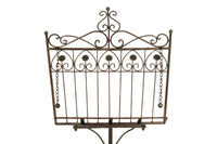 Biscottini Leggio da terra in ferro battuto pieno finitura ruggine anticata L46xPR32xH90-170 cm