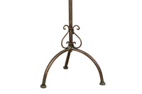 Biscottini Leggio da terra in ferro battuto pieno finitura ruggine anticata L46xPR32xH90-170 cm