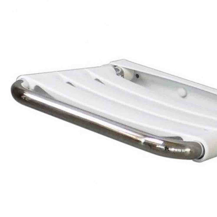 Seggiolino per doccia ribaltabile inox lucido seduta con doghe