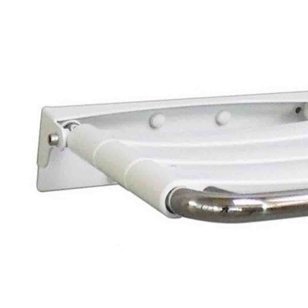 Seggiolino per doccia ribaltabile inox lucido seduta con doghe