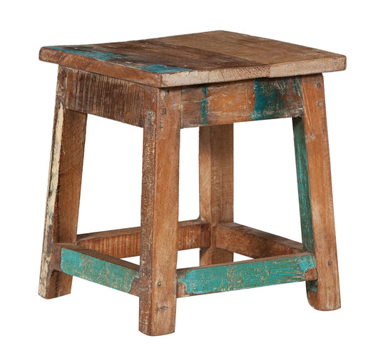 Biscottini PANCHETTO QUADRATO IN LEGNO VECCHIO RICICLATO DI TEAK dimensioni larghezza