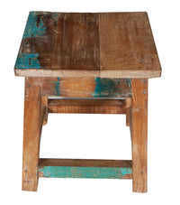 Biscottini PANCHETTO QUADRATO IN LEGNO VECCHIO RICICLATO DI TEAK dimensioni larghezza