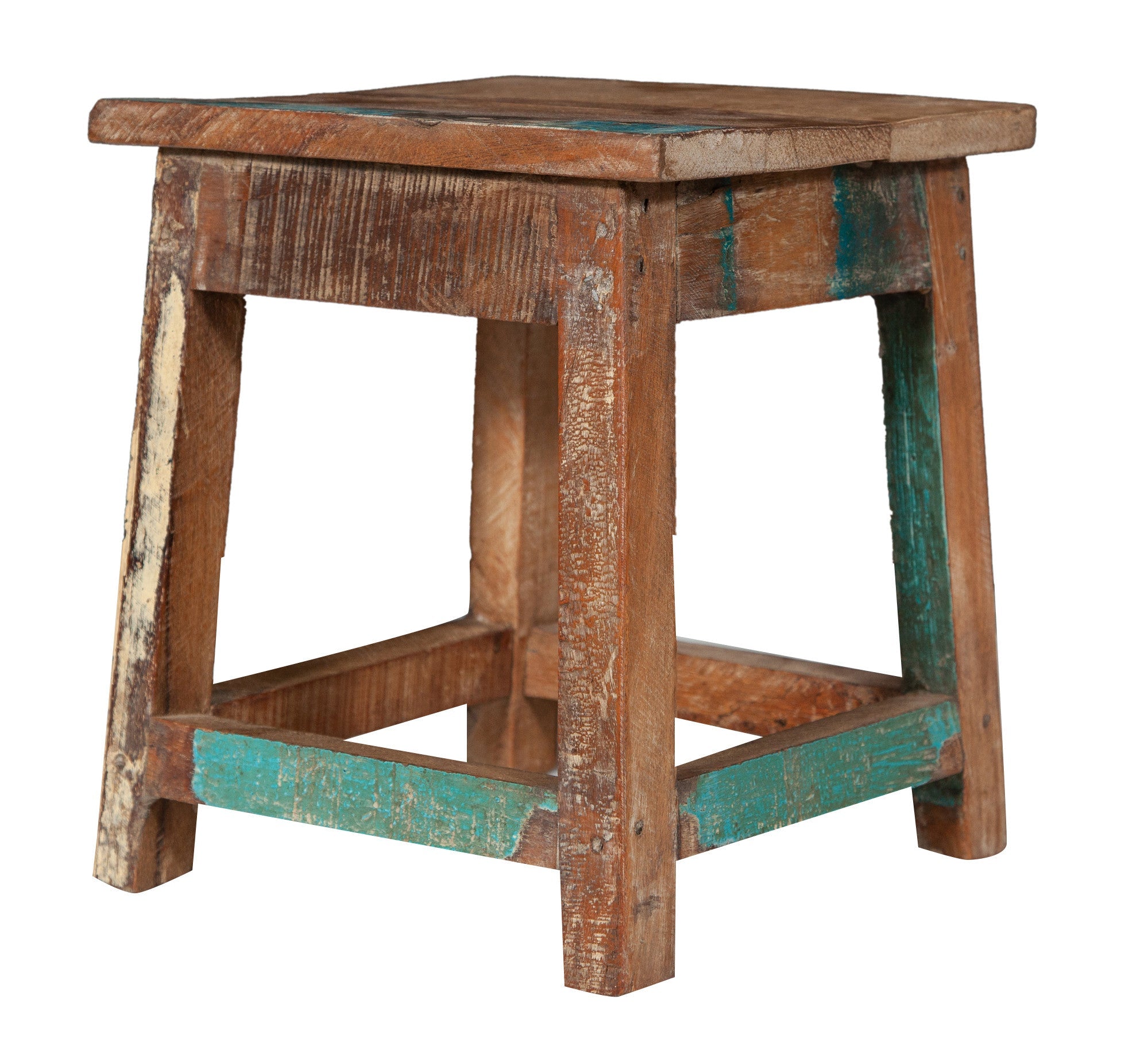 Biscottini PANCHETTO QUADRATO IN LEGNO VECCHIO RICICLATO DI TEAK dimensioni larghezza