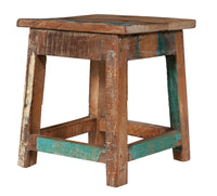 Biscottini PANCHETTO QUADRATO IN LEGNO VECCHIO RICICLATO DI TEAK dimensioni larghezza