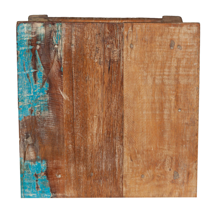 Biscottini PANCHETTO QUADRATO IN LEGNO VECCHIO RICICLATO DI TEAK dimensioni larghezza