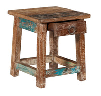 Biscottini PANCHETTO QUADRATO IN LEGNO VECCHIO RICICLATO DI TEAK dimensioni lunghezza