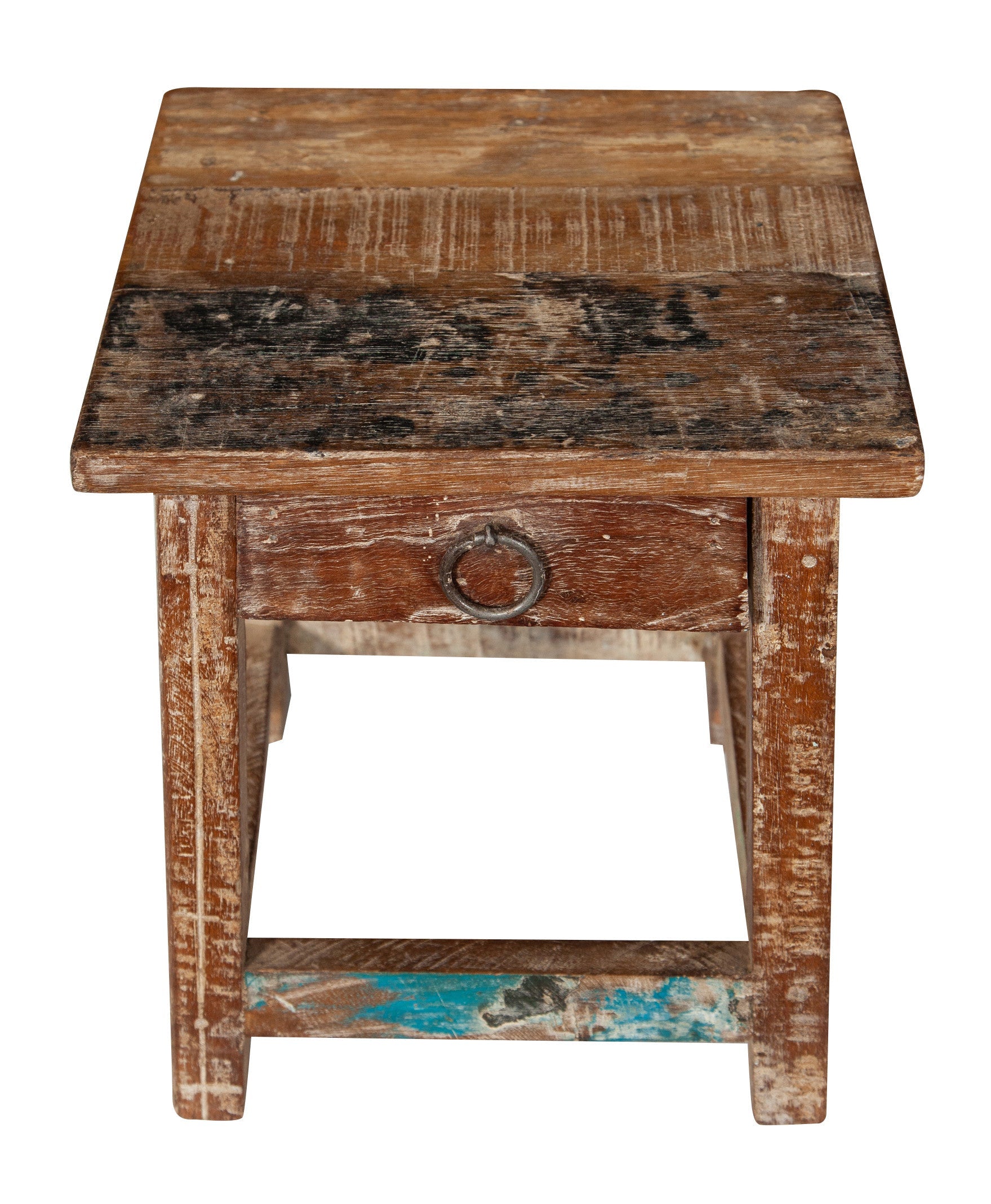 Biscottini PANCHETTO QUADRATO IN LEGNO VECCHIO RICICLATO DI TEAK dimensioni lunghezza