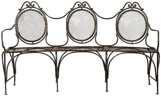 Biscottini Panchina in ferro battuto L176xPR58xH102 cm Robusta stabile panca Offerta