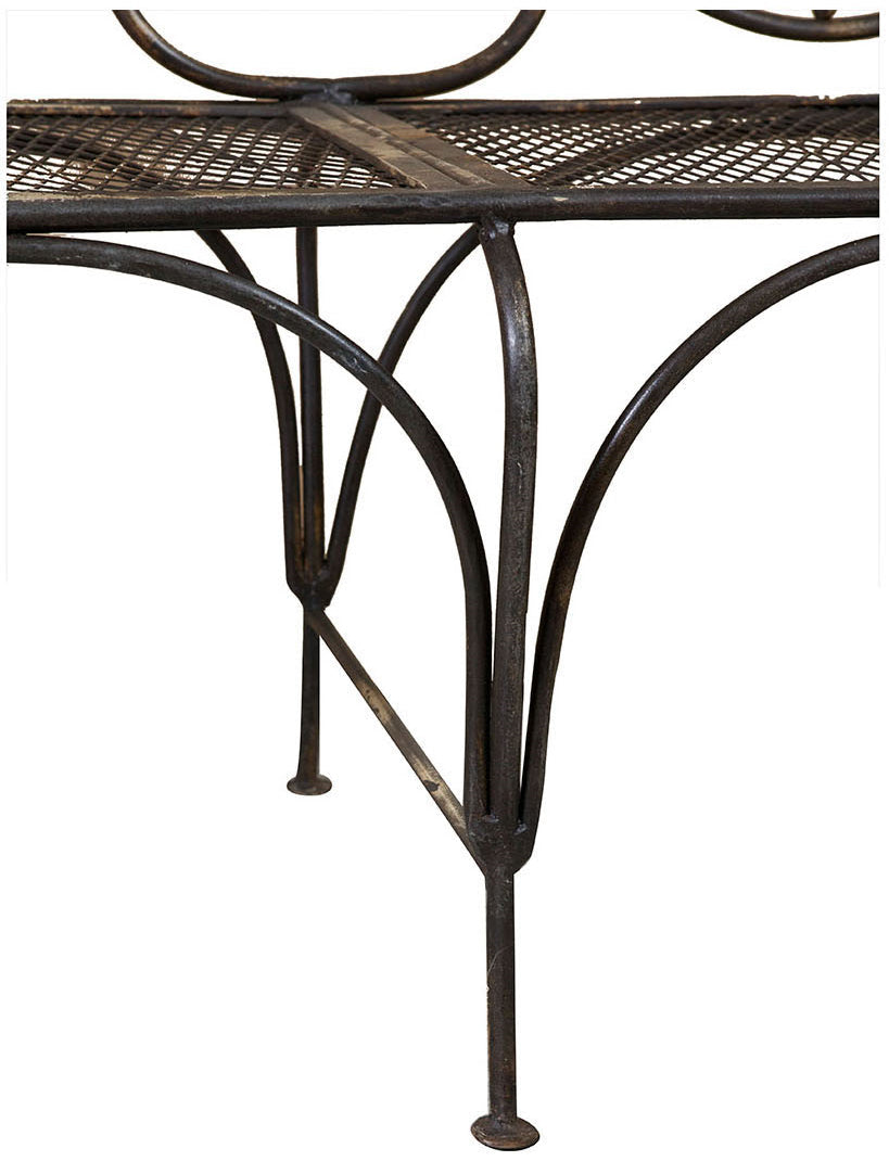 Biscottini Panchina in ferro battuto L176xPR58xH102 cm Robusta stabile panca Offerta