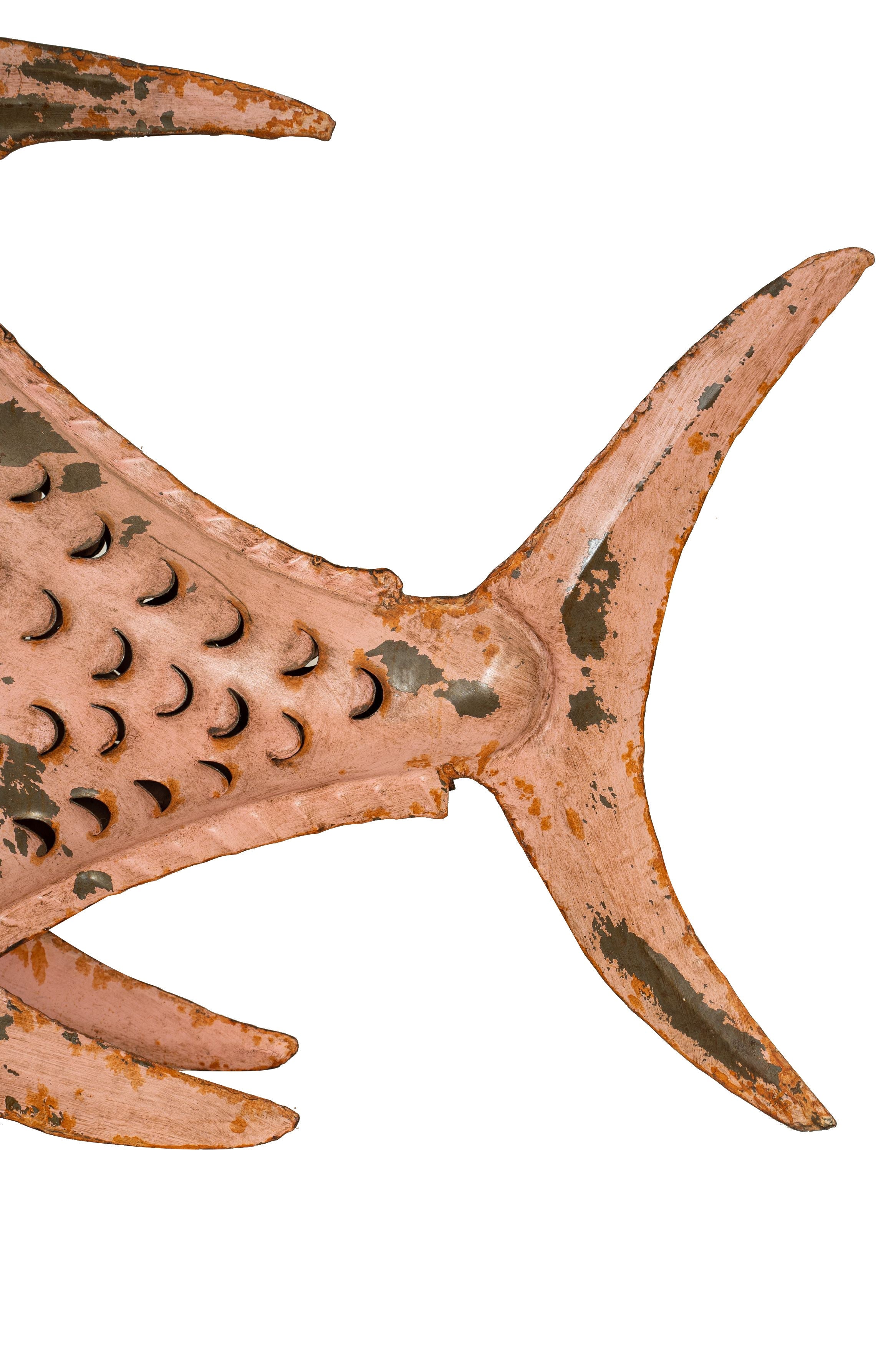 Biscottini Pesce porta candela in ferro dipinto a mano Originale lanterna forma Offerta