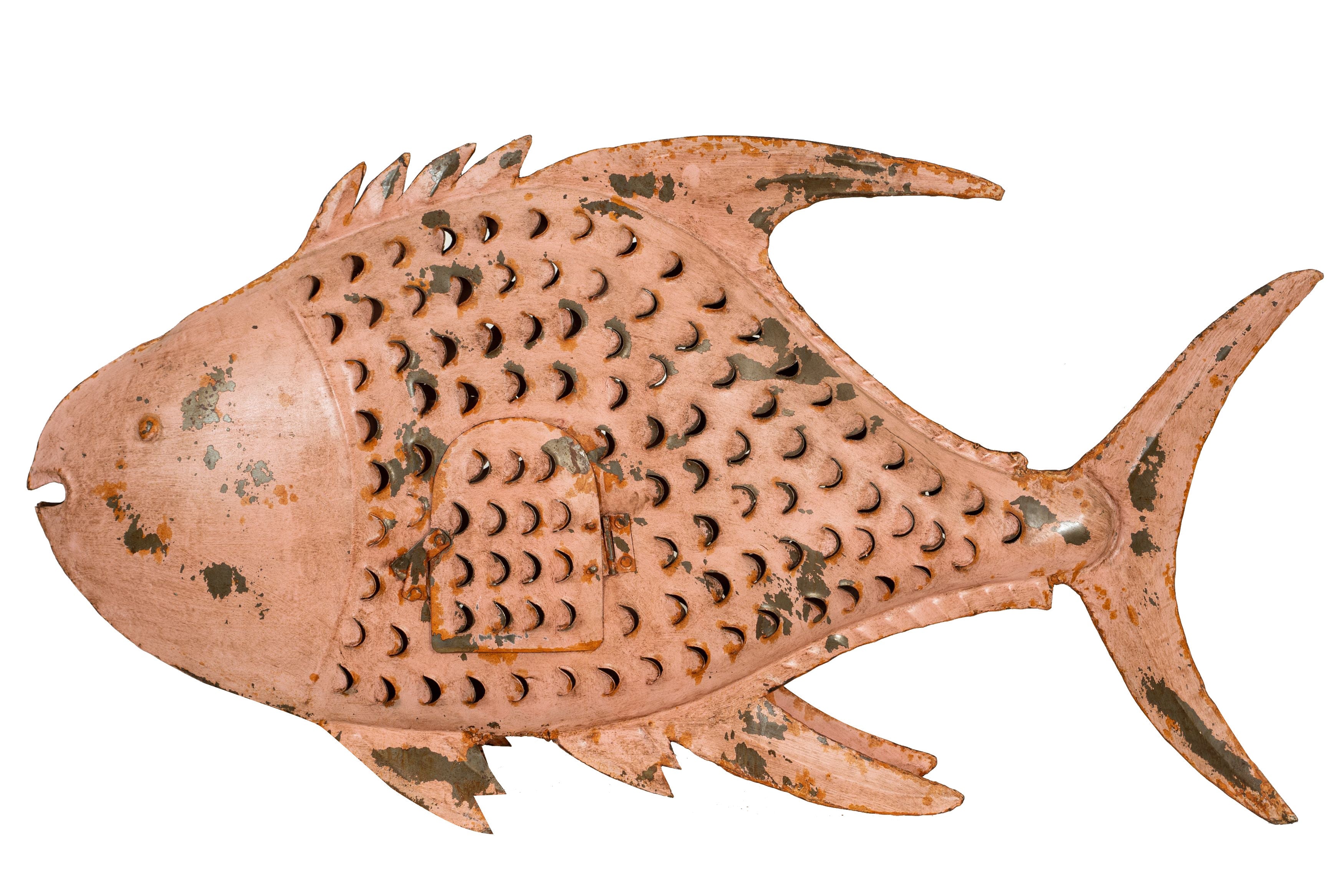 Biscottini Pesce porta candela in ferro dipinto a mano Originale lanterna forma Offerta