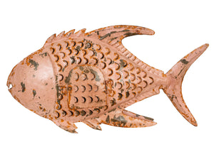 Biscottini Pesce porta candela in ferro dipinto a mano Originale lanterna forma Offerta