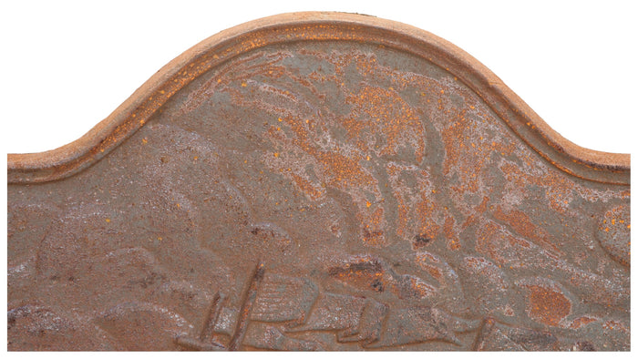 Biscottini Piastra da camino in fusione di ghisa L102xPR2,5xH75 cm ruggine al naturale