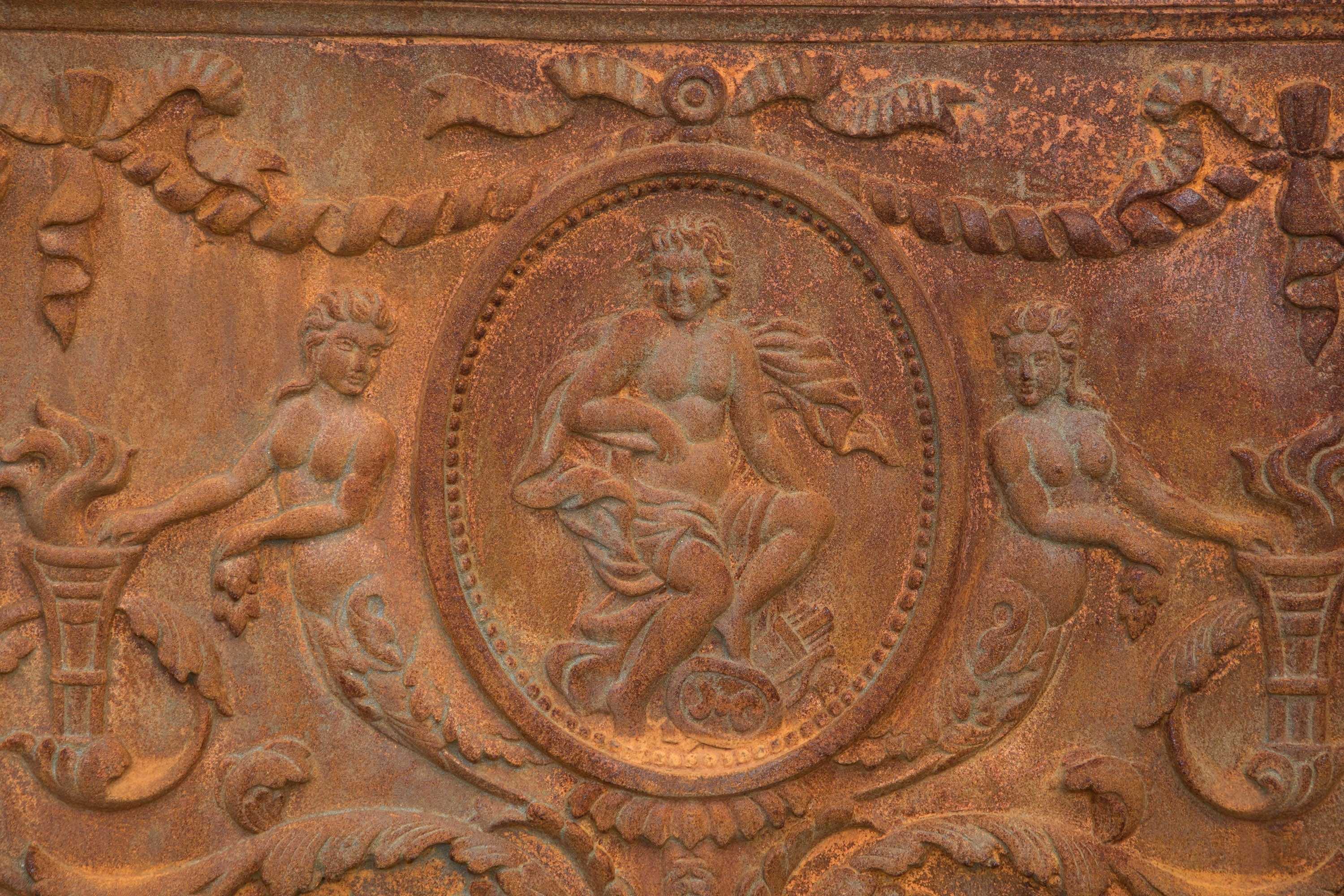 Biscottini PIASTRA DA CAMINO IN FUSIONE DI GHISA L65XPR2XH81 CM RUGGINE AL NATURALE