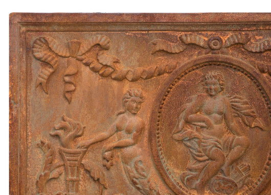 Biscottini PIASTRA DA CAMINO IN FUSIONE DI GHISA L82XPR3,5XH65 CM RUGGINE AL NATURALE