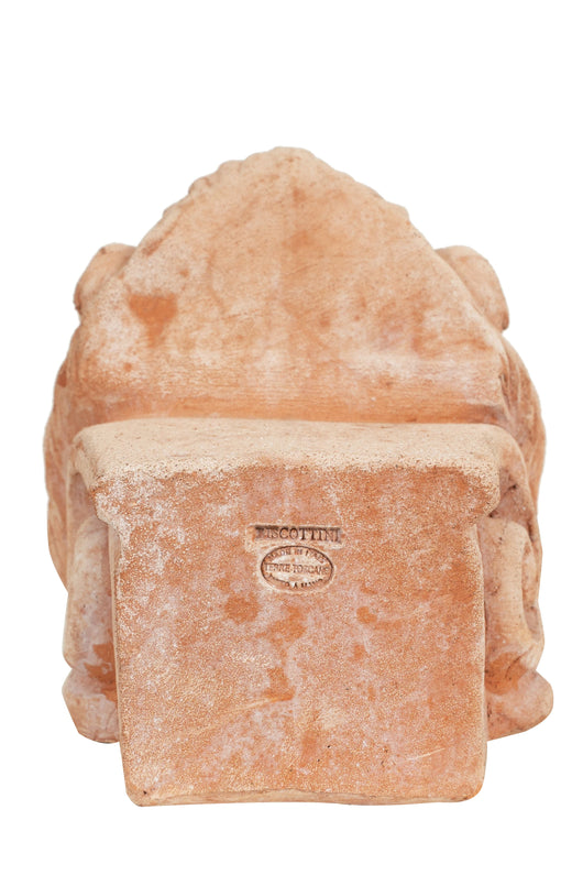 Biscottini Piedino a forma di "TESTA DI LEONE" sottovaso per vasi in Terracotta Toscana 100% Made in Italy Interamente Lavorato a Mano