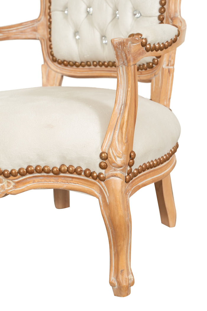 Biscottini POLTRONA DA BAMBINO STILE FRANCESE LUIGI XVI IN LEGNO MASSELLO DI FAGGIO Sedia