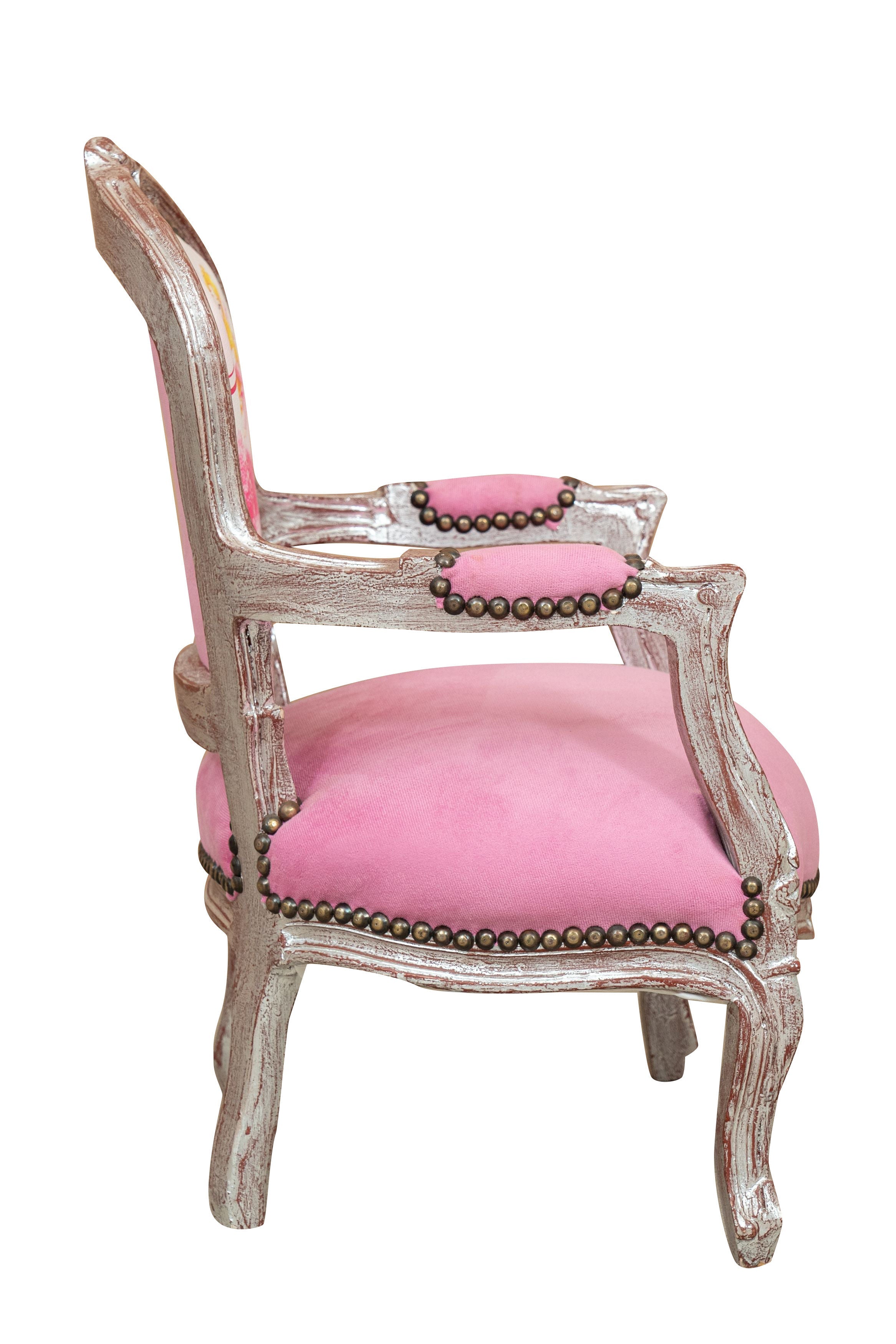 Biscottini POLTRONA DA BAMBINO STILE FRANCESE LUIGI XVI IN LEGNO MASSELLO DI FAGGIO Sedia