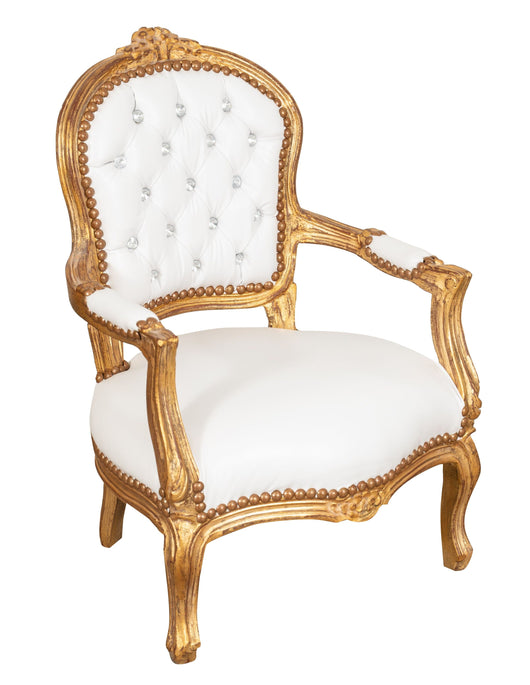 Biscottini POLTRONA DA BAMBINO STILE FRANCESE LUIGI XVI IN LEGNO MASSELLO DI FAGGIO Sedia