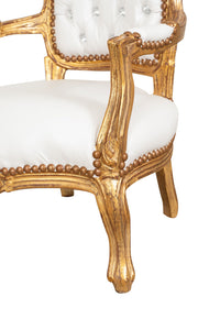 Biscottini POLTRONA DA BAMBINO STILE FRANCESE LUIGI XVI IN LEGNO MASSELLO DI FAGGIO Sedia