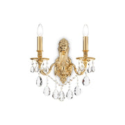 Applique Classica Gioconda Metallo-Cristallo Oro 2 Luci E14
