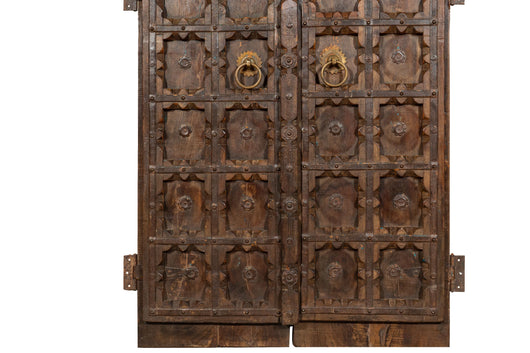 Biscottini Porta portone in legno massello e ferro da interno o da esterno vecchia e antica medievale scorrevole