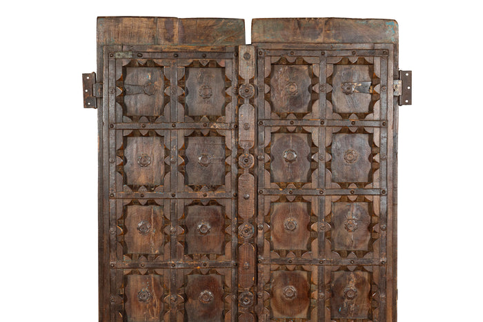 Biscottini Porta portone in legno massello e ferro da interno o da esterno vecchia e antica medievale scorrevole