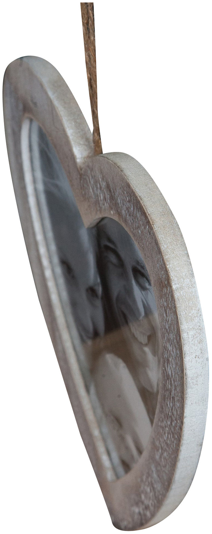 Biscottini Portafoto da appendere a cuore in legno finitura Shabby appoggio L20xPR1xH19,5