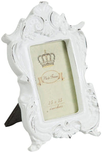 Biscottini Portafoto da appoggio in resina finitura bianca anticata L10,5xPR2xH15 cm