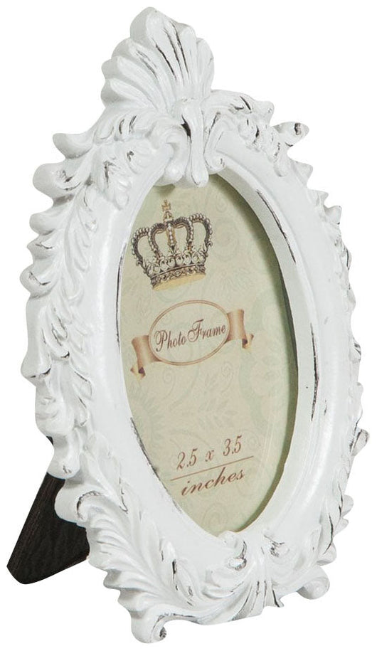 Biscottini Portafoto da appoggio in resina finitura bianca anticata L10xPR2xH13,5 cm