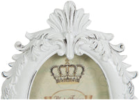 Biscottini Portafoto da appoggio in resina finitura bianca anticata L10xPR2xH13,5 cm