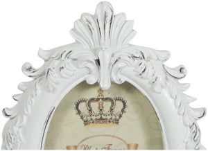 Biscottini Portafoto da appoggio in resina finitura bianca anticata L10xPR2xH13,5 cm