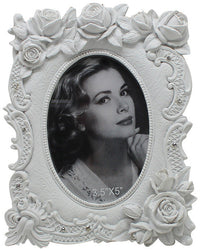 Biscottini Portafoto da appoggio in resina finitura bianca anticata L14,5xPR3xH19,5 cm