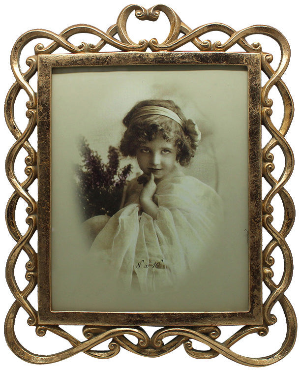 Biscottini Portafoto da appoggio in resina finitura oro anticata L31xPR2xH25 cm realizzato