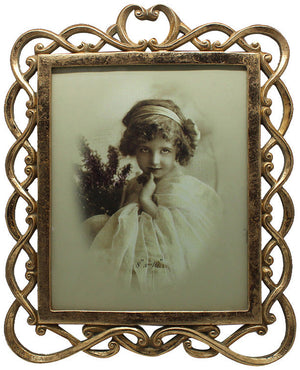 Biscottini Portafoto da appoggio in resina finitura oro anticata L31xPR2xH25 cm realizzato