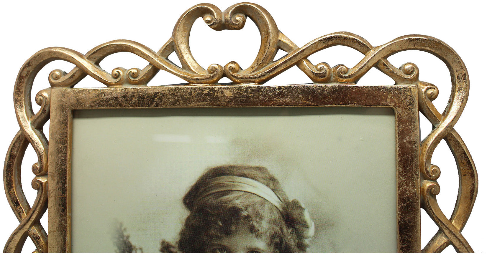 Biscottini Portafoto da appoggio in resina finitura oro anticata L31xPR2xH25 cm realizzato