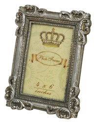 Biscottini PORTAFOTO DA APPOGGIO VERTICALE/ORIZZONTALE IN RESINA FINITURA ARGENTO ANTICATA L13,5XPR2XH17 CM