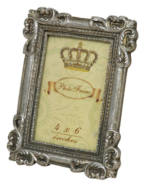 Biscottini PORTAFOTO DA APPOGGIO VERTICALE/ORIZZONTALE IN RESINA FINITURA ARGENTO ANTICATA L13,5XPR2XH17 CM