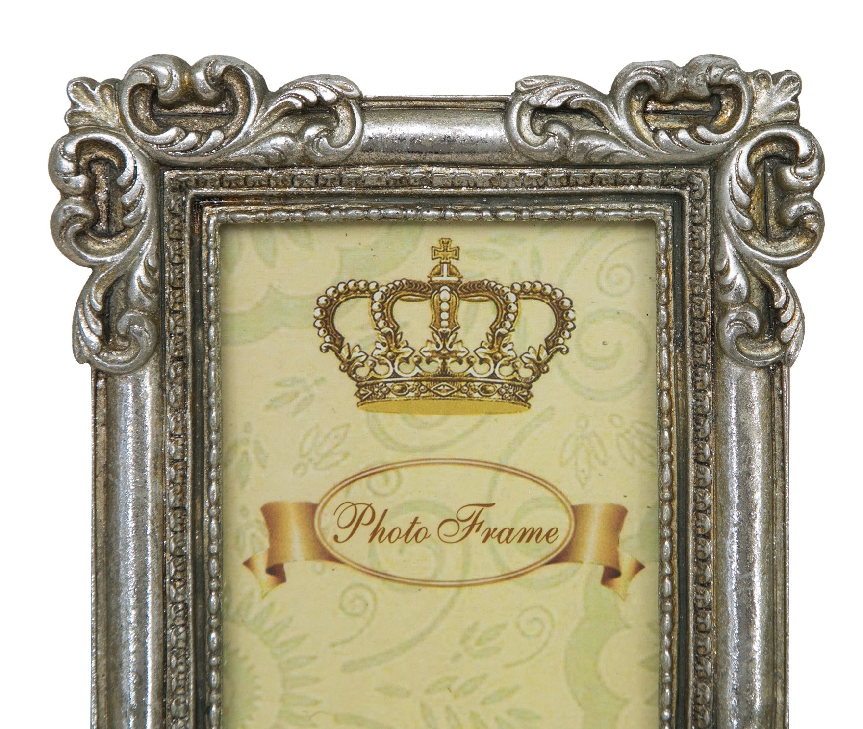 Biscottini PORTAFOTO DA APPOGGIO VERTICALE/ORIZZONTALE IN RESINA FINITURA ARGENTO ANTICATA L13,5XPR2XH17 CM