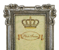 Biscottini PORTAFOTO DA APPOGGIO VERTICALE/ORIZZONTALE IN RESINA FINITURA ARGENTO ANTICATA L13,5XPR2XH17 CM