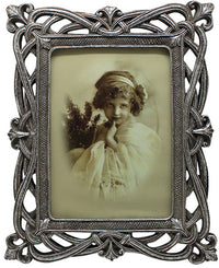 Biscottini Portafoto da appoggio verticale/orizzontale in resina finitura argento anticata L21xPR2xH26 cm