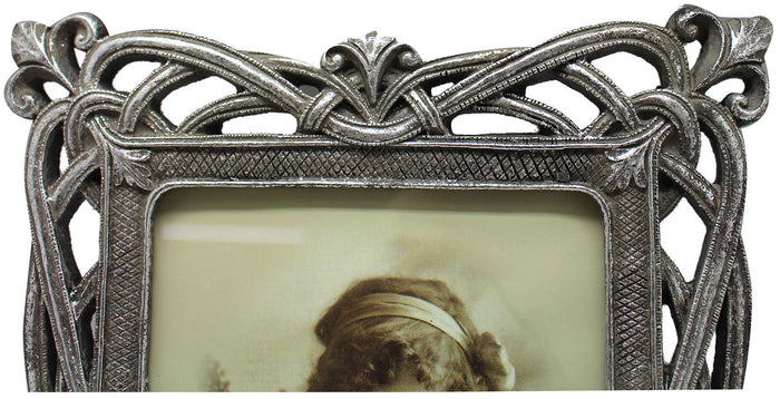 Biscottini Portafoto da appoggio verticale/orizzontale in resina finitura argento anticata L21xPR2xH26 cm