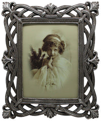 Biscottini Portafoto da appoggio verticale/orizzontale in resina finitura argento anticata L25,5xPR2xH30,5 cm