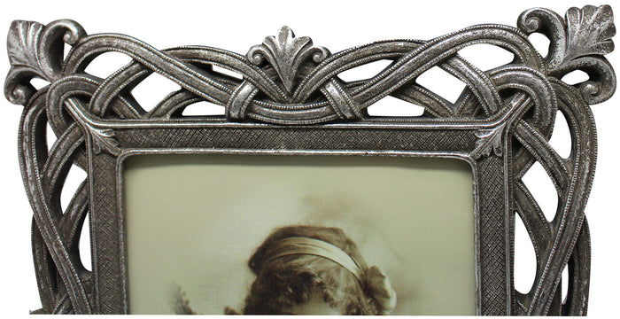 Biscottini Portafoto da appoggio verticale/orizzontale in resina finitura argento anticata L25,5xPR2xH30,5 cm