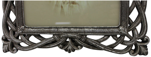 Biscottini Portafoto da appoggio verticale/orizzontale in resina finitura argento anticata L31xPR2xH36 cm