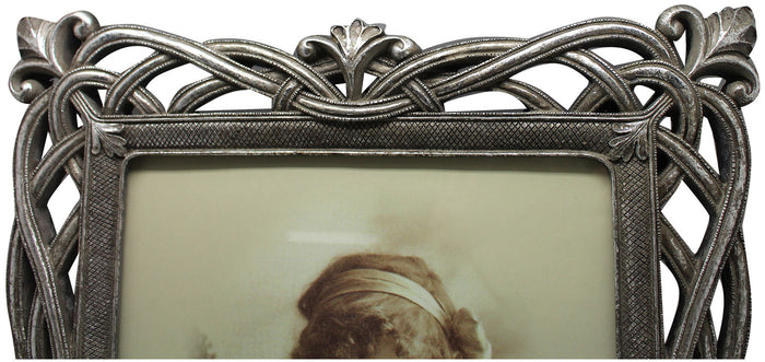 Biscottini Portafoto da appoggio verticale/orizzontale in resina finitura argento anticata L31xPR2xH36 cm