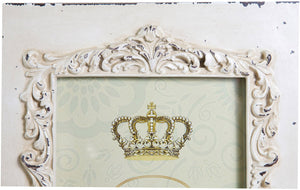 Biscottini Portafoto da appoggio verticale/orizzontale in resina finitura bianca anticata L31xPR2xH26 cm