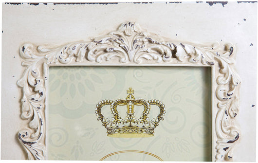 Biscottini Portafoto da appoggio verticale/orizzontale in resina finitura bianca anticata L31xPR2xH26 cm