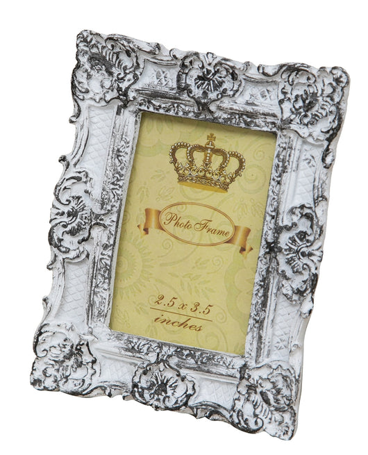 Biscottini PORTAFOTO DA APPOGGIO VERTICALE/ORIZZONTALE IN RESINA FINITURA BIANCO ANTICATA L10,5XPR2XH13 CM